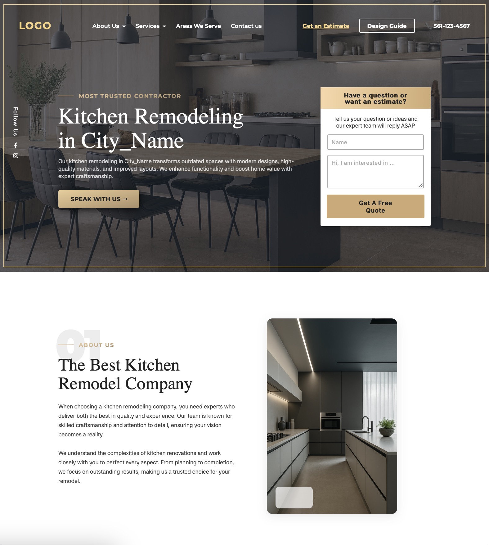 Lead-gen site mock